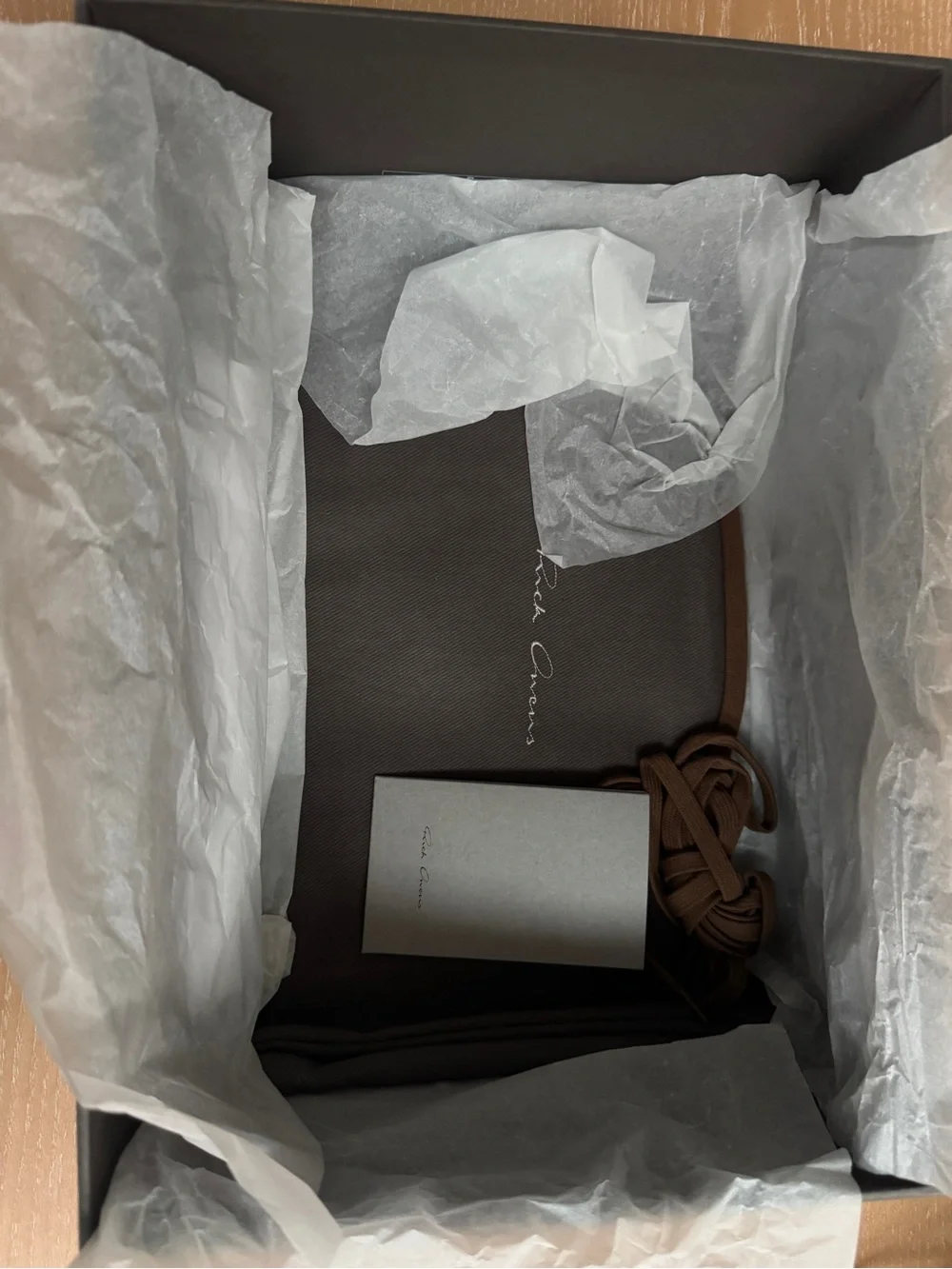 Rick Owens Brown Suede Low-Top Sneakers with Cream Sole